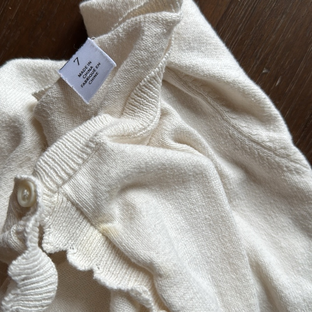 Size 7 Harper Canyon cream off white bolero cardigan cotton sweater - Picture 6 of 6